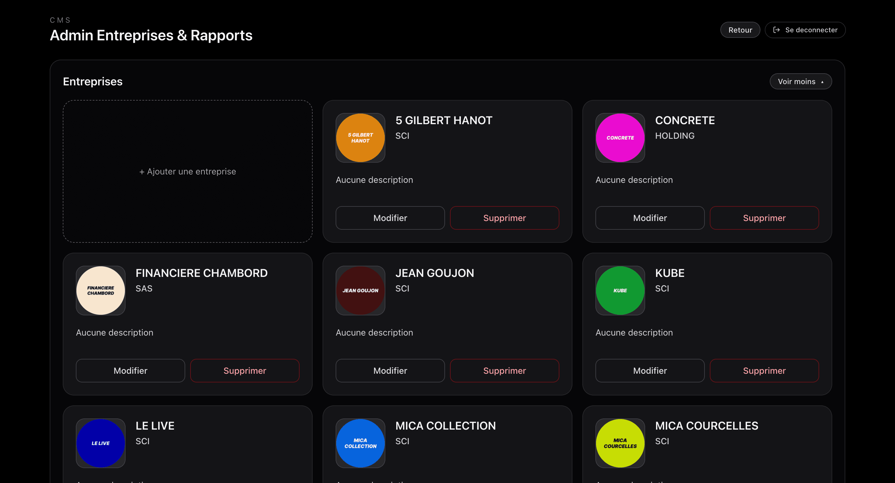 Financière Chambord — Gestionnaire de rapports confidentiels